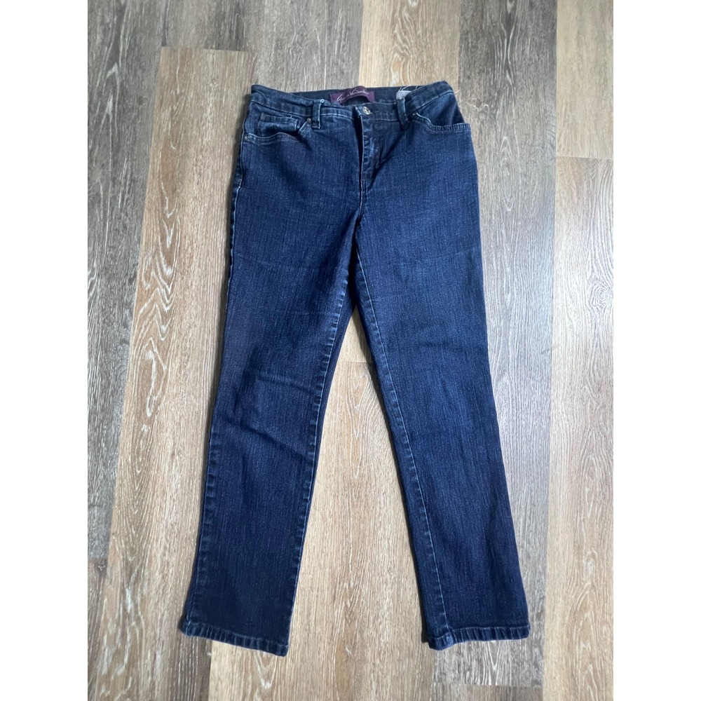 Gloria Vanderbilt Amanda Jeans Women 4 Blue High Rise Straight Leg Stretch Denim